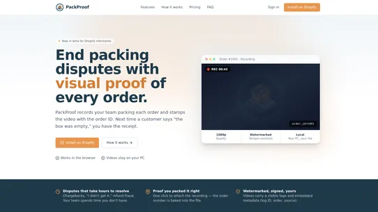 PackProof Packing Video Record screenshot