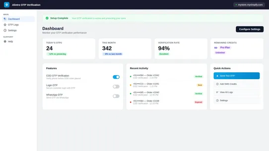 Alintro OTP Verification screenshot