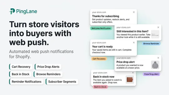 PingLane: Web Push screenshot