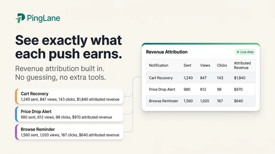 PingLane: Web Push screenshot