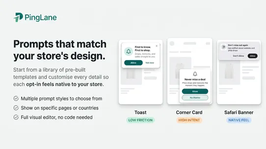 PingLane: Web Push screenshot