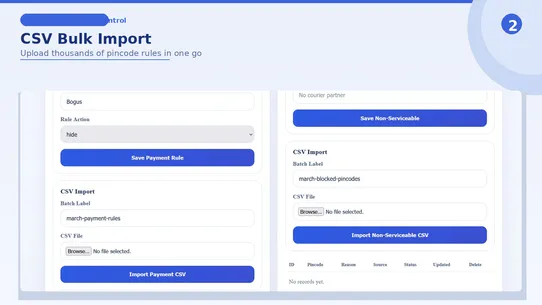 PinCode Checkout Control screenshot