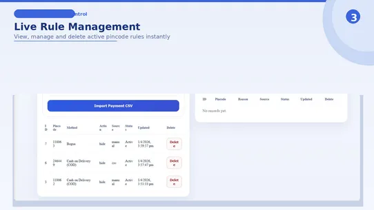 PinCode Checkout Control screenshot