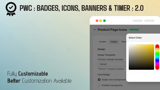 PWC Badges, Timer, Icons ‑ 2.0 screenshot