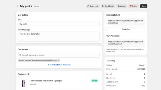 CurateList screenshot