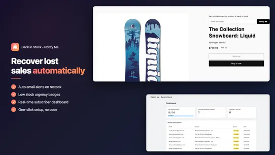 Back in Stock ‑ Notify Me screenshot