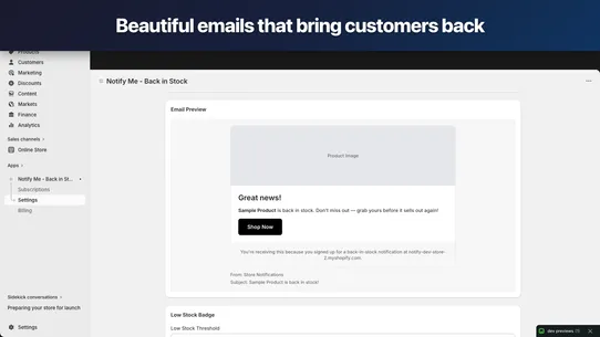 Back in Stock ‑ Notify Me screenshot