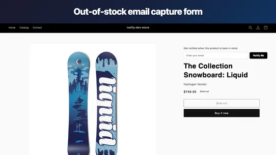Back in Stock ‑ Notify Me screenshot