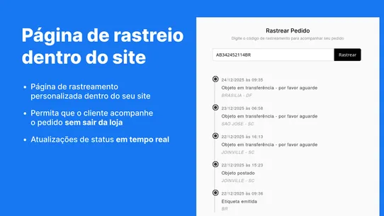 Hub de Frete no Checkout screenshot