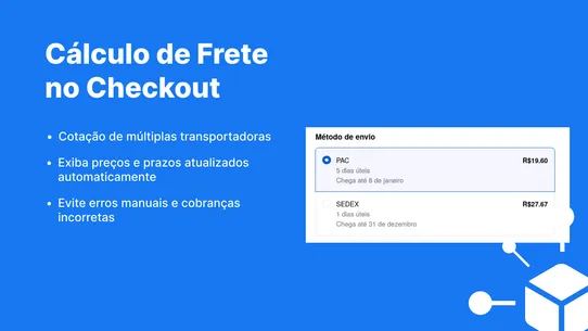 Hub de Frete no Checkout screenshot