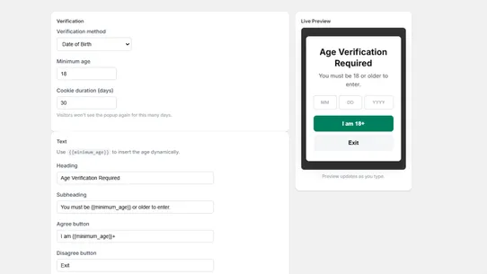 AgeGate – Age Verification screenshot