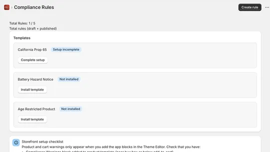 Compliance Engine screenshot