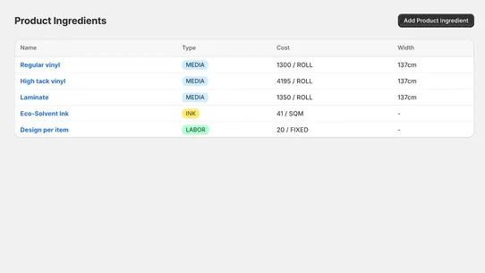 Custom Print Price Engine screenshot