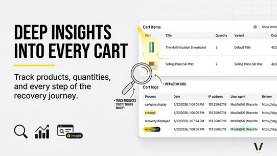 Vebigo Abandoned Cart Recovery screenshot