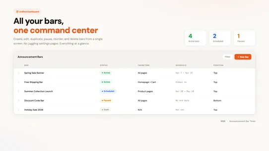 MSK: Announcement Bar Timer screenshot