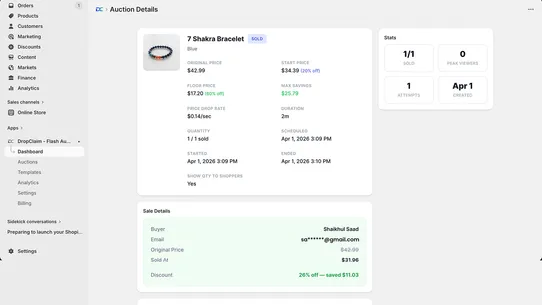 DropClaim ‑ Flash Auction App screenshot