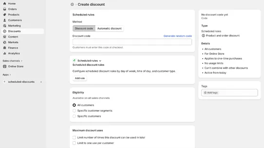 Pilot Scheduled Discounts screenshot