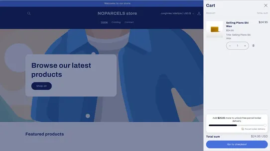 NOPARCELS Shipping Bar screenshot