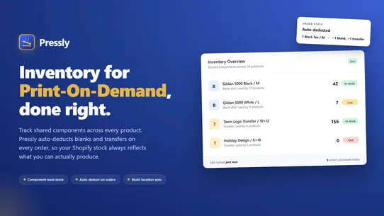 Pressly: POD Inventory screenshot