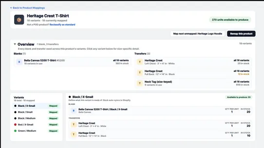 Pressly: POD Inventory screenshot