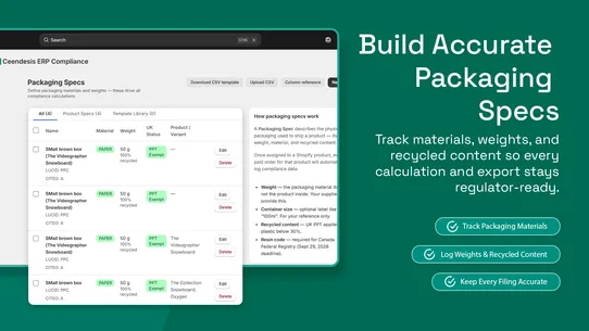 Ceendesis ERP Compliance screenshot