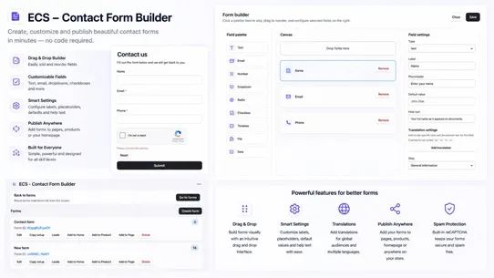 ECS ‑ Contact Form Builder screenshot