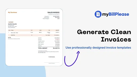 myBillPlease: GST Bill Invoice screenshot
