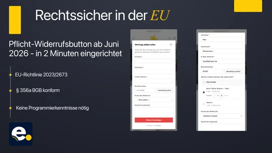 Widerrufs‑Button für EU screenshot