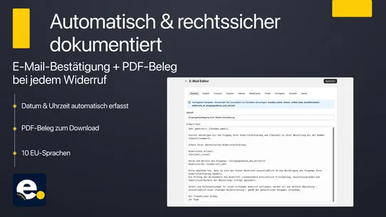 Widerrufs‑Button für EU screenshot