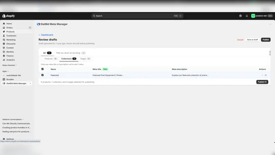StatBid Meta Manager screenshot
