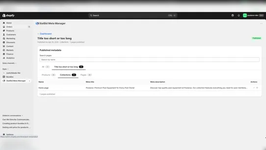 StatBid Meta Manager screenshot