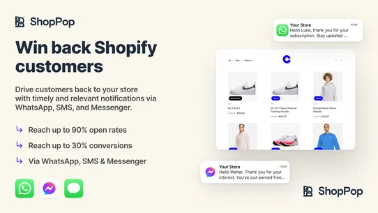 ShopPop: WhatsApp &amp; SMS alerts screenshot