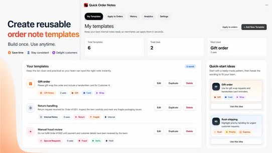 Quick OrderNotes screenshot