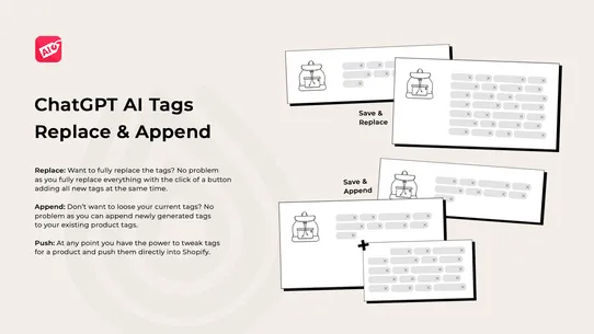 ChatGPT AI Product Tags screenshot