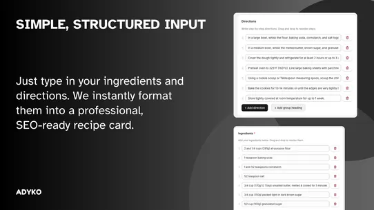 ADYKO: Recipe Blog Posts screenshot