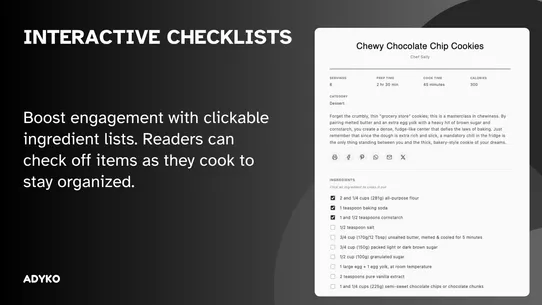 ADYKO: Recipe Blog Posts screenshot
