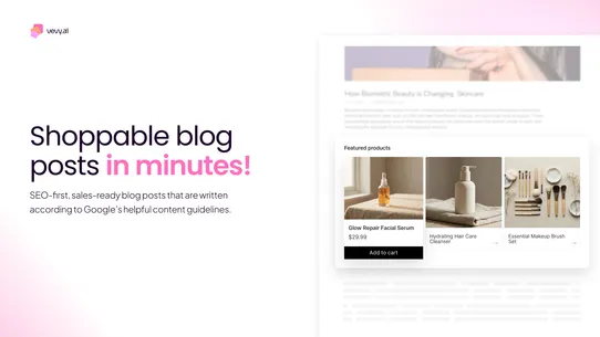 vevy: AI Blog Builder &amp; Writer screenshot