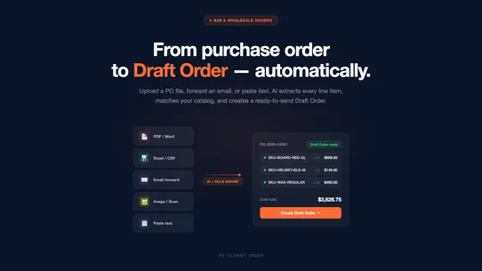 POMate: PO to Draft Order screenshot