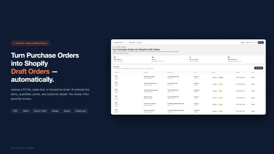 POMate: PO to Draft Order screenshot