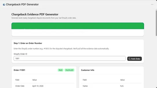 DisputeDesk — Chargeback PDFs screenshot