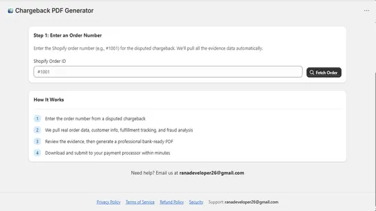 DisputeDesk — Chargeback PDFs screenshot