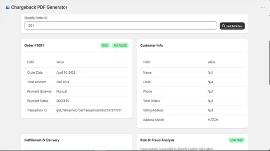DisputeDesk — Chargeback PDFs screenshot