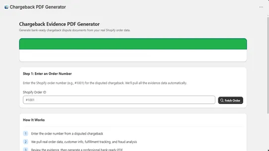 DisputeDesk — Chargeback PDFs screenshot