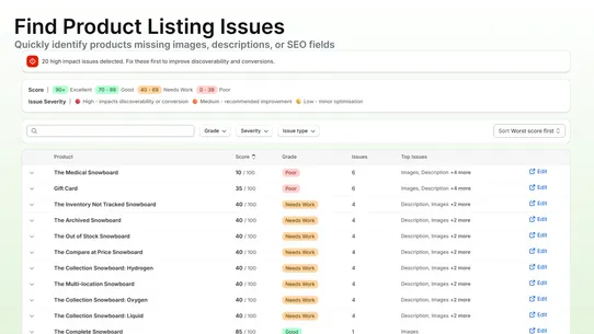 Surge: Product Listing Audit screenshot