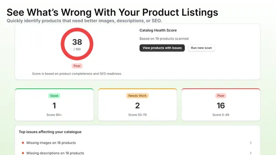 Surge: Product Listing Audit screenshot