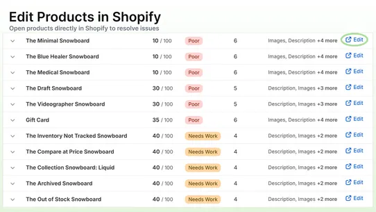Surge: Product Listing Audit screenshot