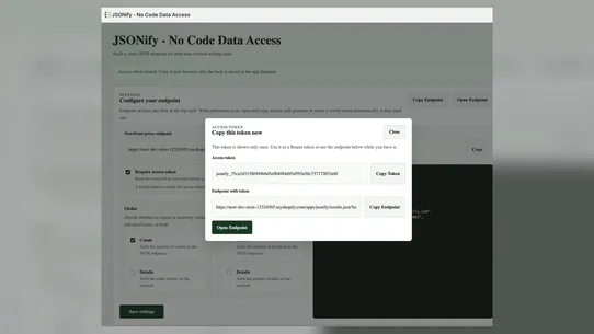 JSONify ‑ No Code Data Access screenshot