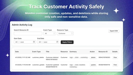 ESTS Admin Activity Log screenshot