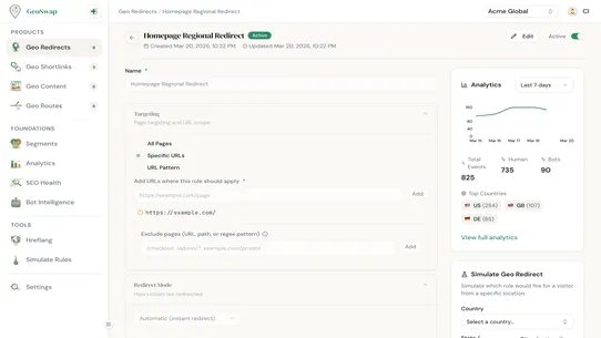 GeoSwap: Geo‑Target &amp; Redirect screenshot