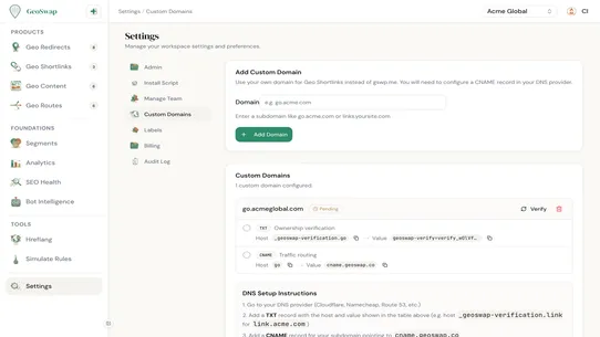 GeoSwap: Geo‑Target &amp; Redirect screenshot